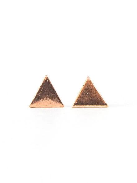 Rose Gold Triangle Studs by Fair Anita
