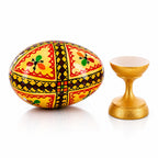 Triangles Hand Painted Wooden Pysanky Easter Egg Easter Eggs > Wooden > Singles La Vie Bien Triangles Hand Painted Wooden Pysanky Easter Egg