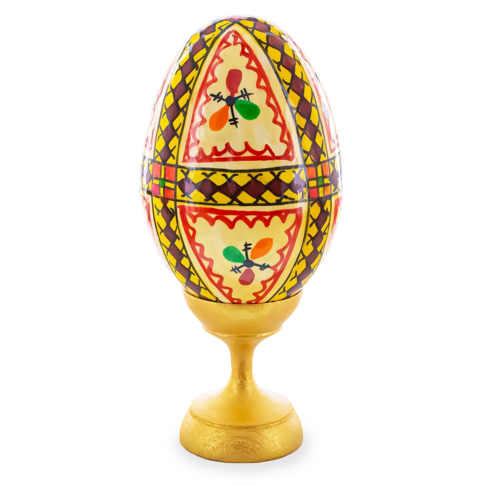 Triangles Hand Painted Wooden Pysanky Easter Egg Easter Eggs > Wooden > Singles La Vie Bien Triangles Hand Painted Wooden Pysanky Easter Egg