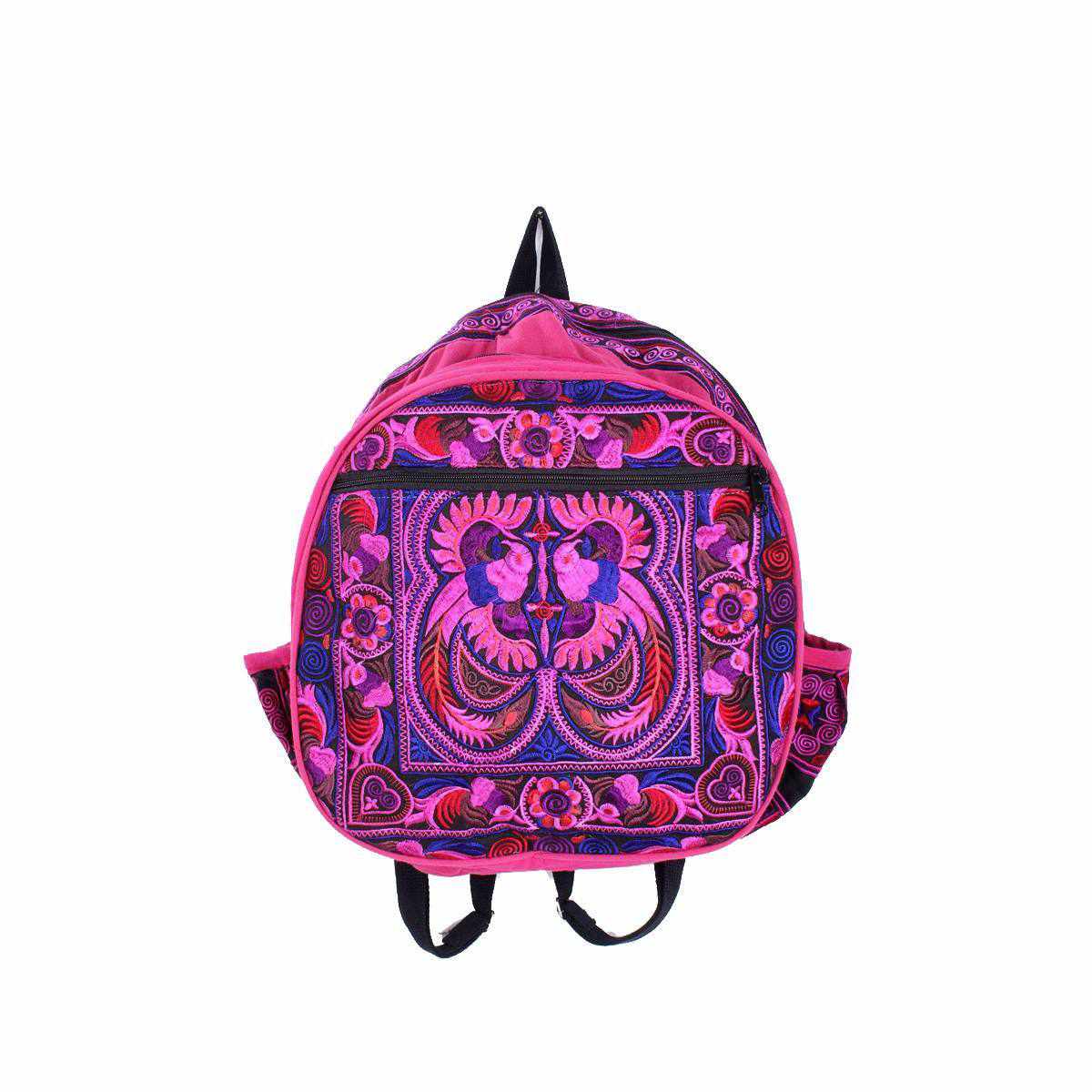 Tribal Bird Embroidered Hmong Backpack - Thailand Bags La Vie Bien Tribal Bird Embroidered Hmong Backpack - Thailand