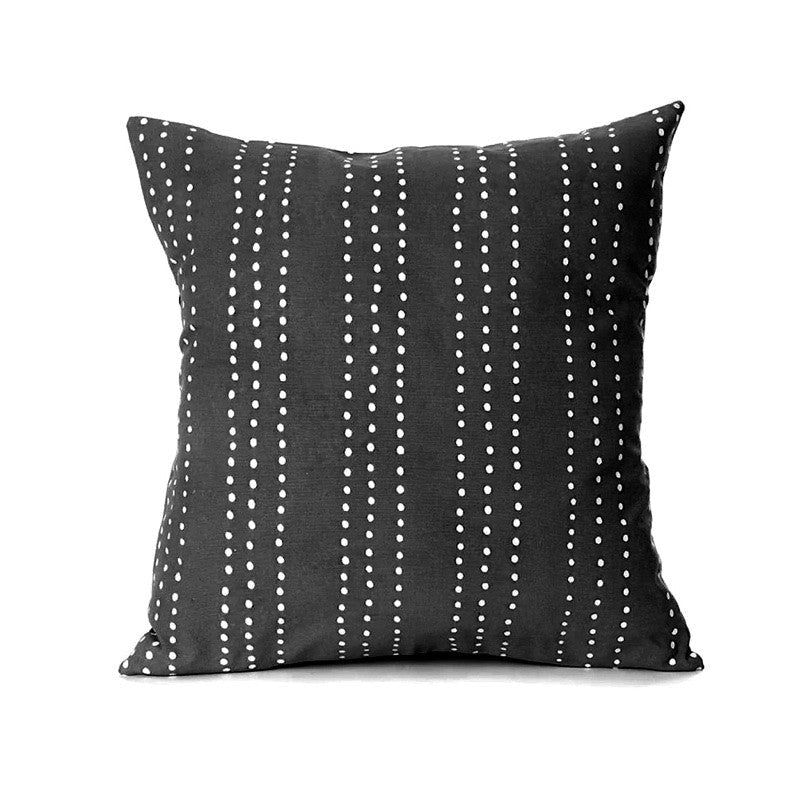 Tribal Cloth Dots Black Pillow Cover La Vie Bien Tribal Cloth Dots Black Pillow Cover