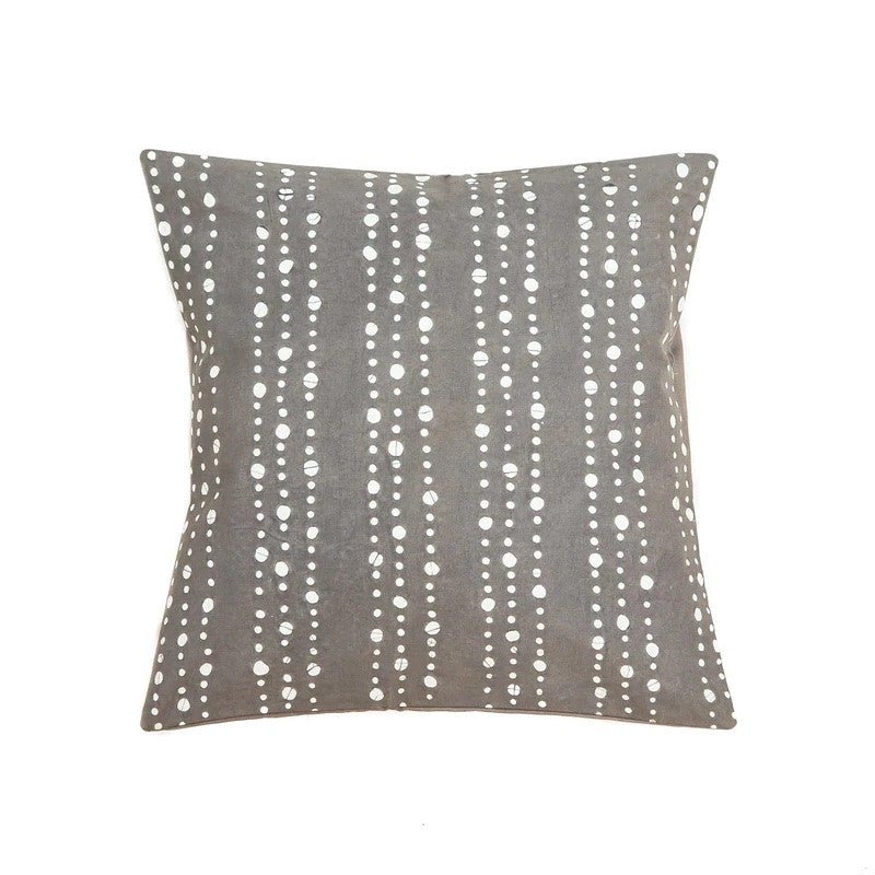 Tribal Cloth Lunar Dots Grey Pillow Cover La Vie Bien Tribal Cloth Lunar Dots Grey Pillow Cover