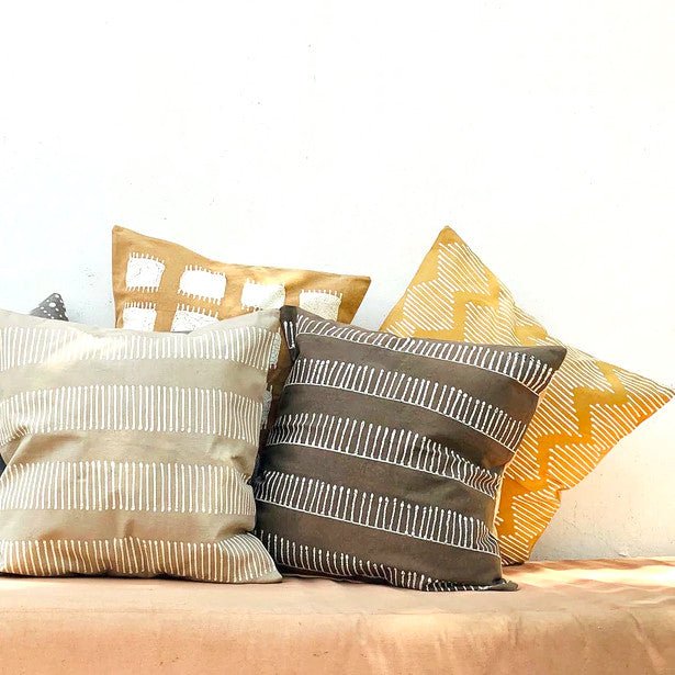 Tribal Cloth Rake Clay Pillow Cover La Vie Bien Tribal Cloth Rake Clay Pillow Cover