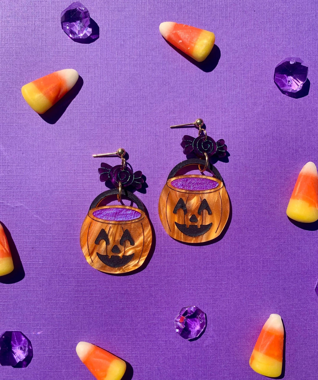 Trick or Treat Acrylic Halloween Earrings Earrings La Vie Bien Trick or Treat Acrylic Halloween Earrings