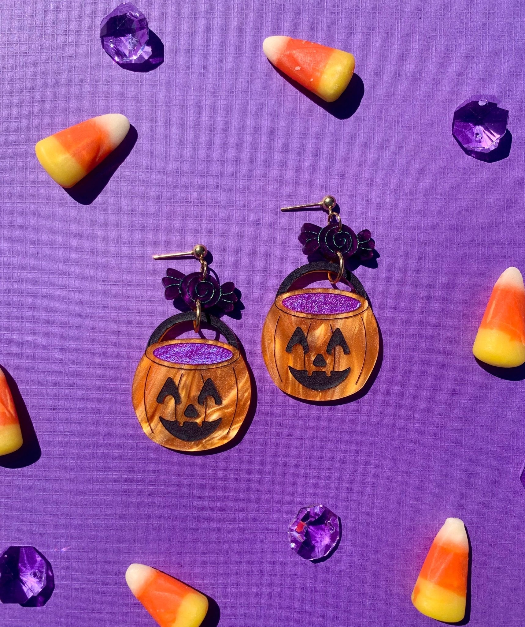 Trick or Treat Acrylic Halloween Earrings Earrings La Vie Bien Trick or Treat Acrylic Halloween Earrings