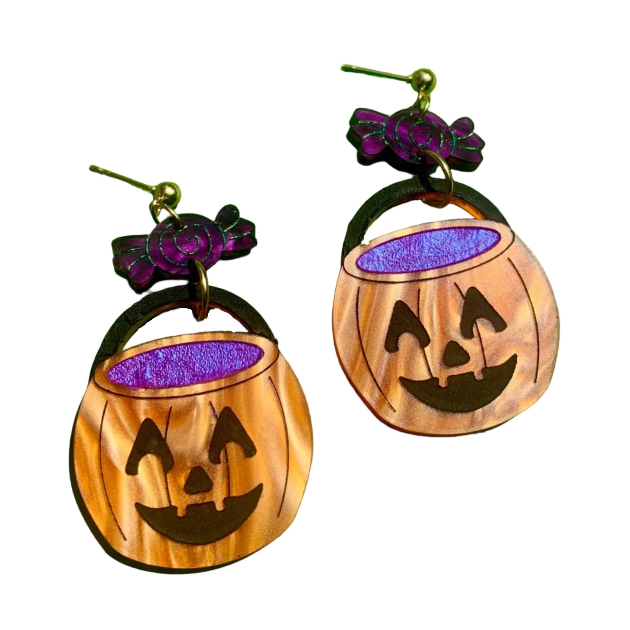 Trick or Treat Acrylic Halloween Earrings Earrings La Vie Bien Trick or Treat Acrylic Halloween Earrings