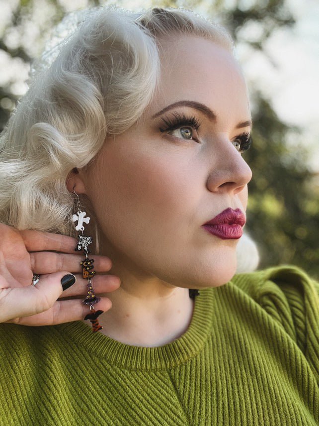 Trick or Treat Earrings by Lipstick & Chrome Earrings La Vie Bien Trick or Treat Earrings by Lipstick & Chrome
