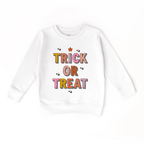 Trick or Treat toddler and youth Sweatshirt, Halloween collection by Benny and Ray Apparel