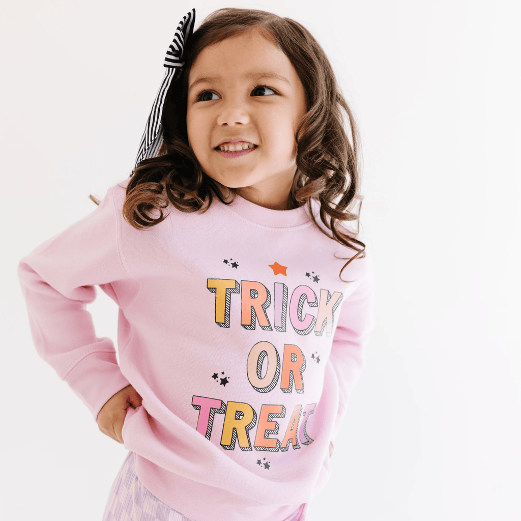 Trick or Treat toddler and youth Sweatshirt, Halloween collection by Benny and Ray Apparel
