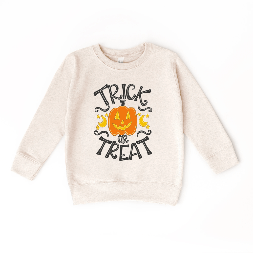 Trick or Treat toddler and youth Sweatshirt - Halloween collection by Benny and Ray Apparel