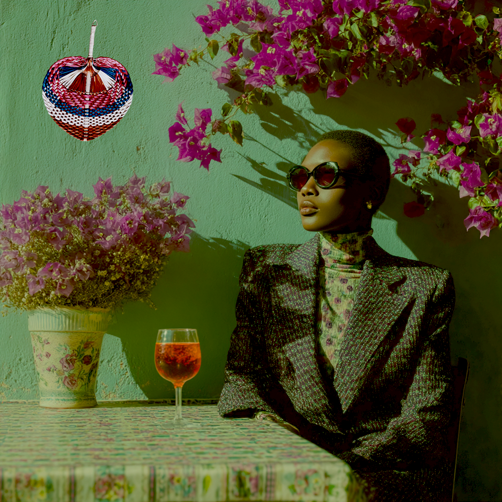 Tricolor Raffia Handmade Fan