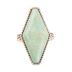 Trillion Green Turquoise Golden Ring