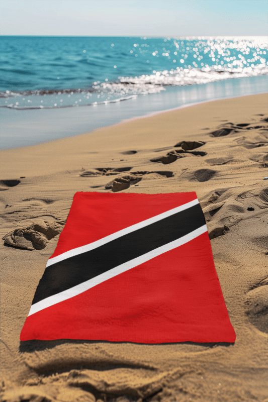 Trinidad and Tobago Flag Beach Towel Beach Towel (Generic Brand) La Vie Bien Trinidad and Tobago Flag Beach Towel
