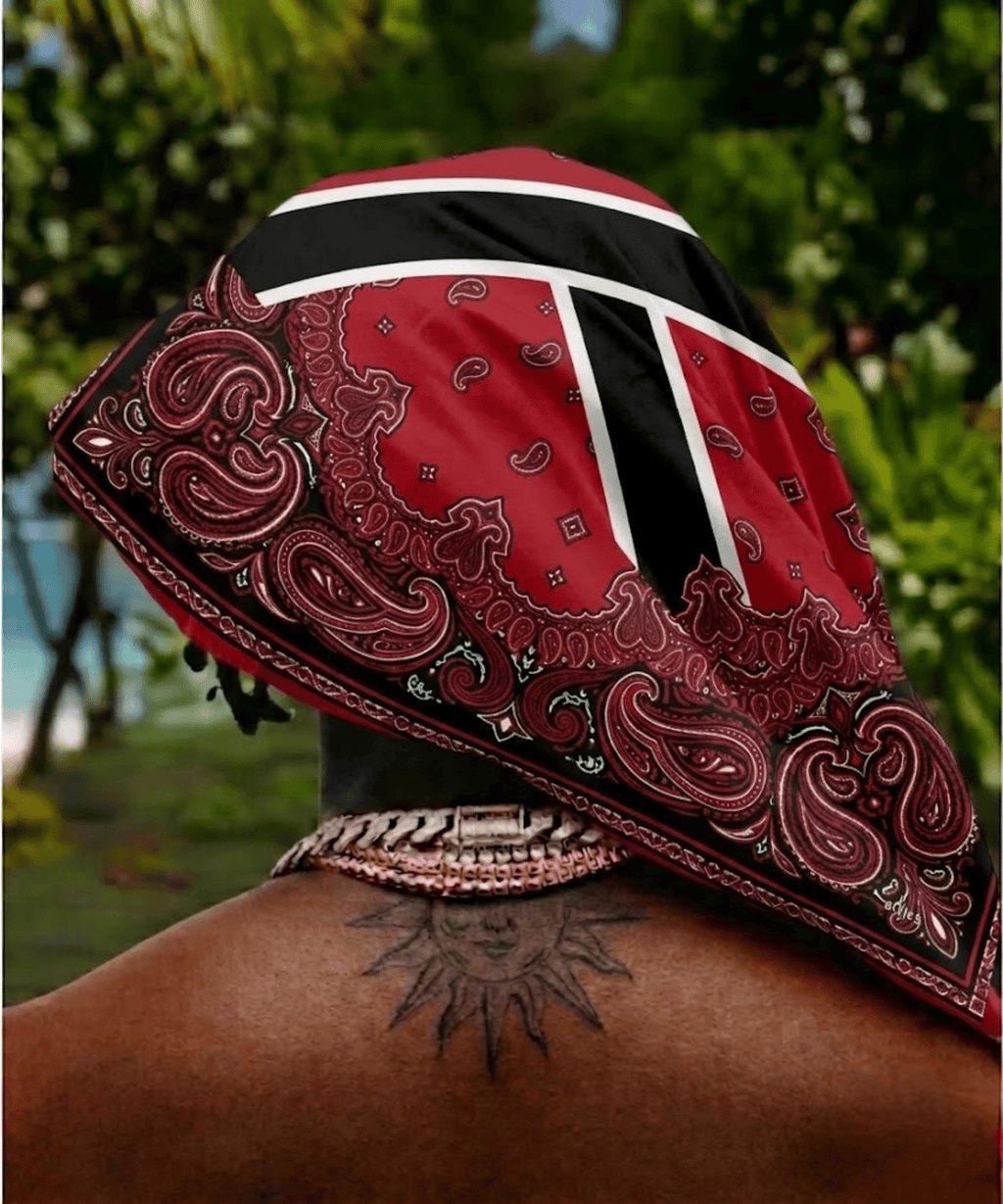 Trinidad & Tobago Paisely Flag All-over print bandana All-Over Print Bandana La Vie Bien Trinidad & Tobago Paisely Flag All-over print bandana
