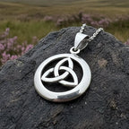 Trinity Knot Celtic Necklace in Sterling Silver Pendant La Vie Bien Trinity Knot Celtic Necklace in Sterling Silver