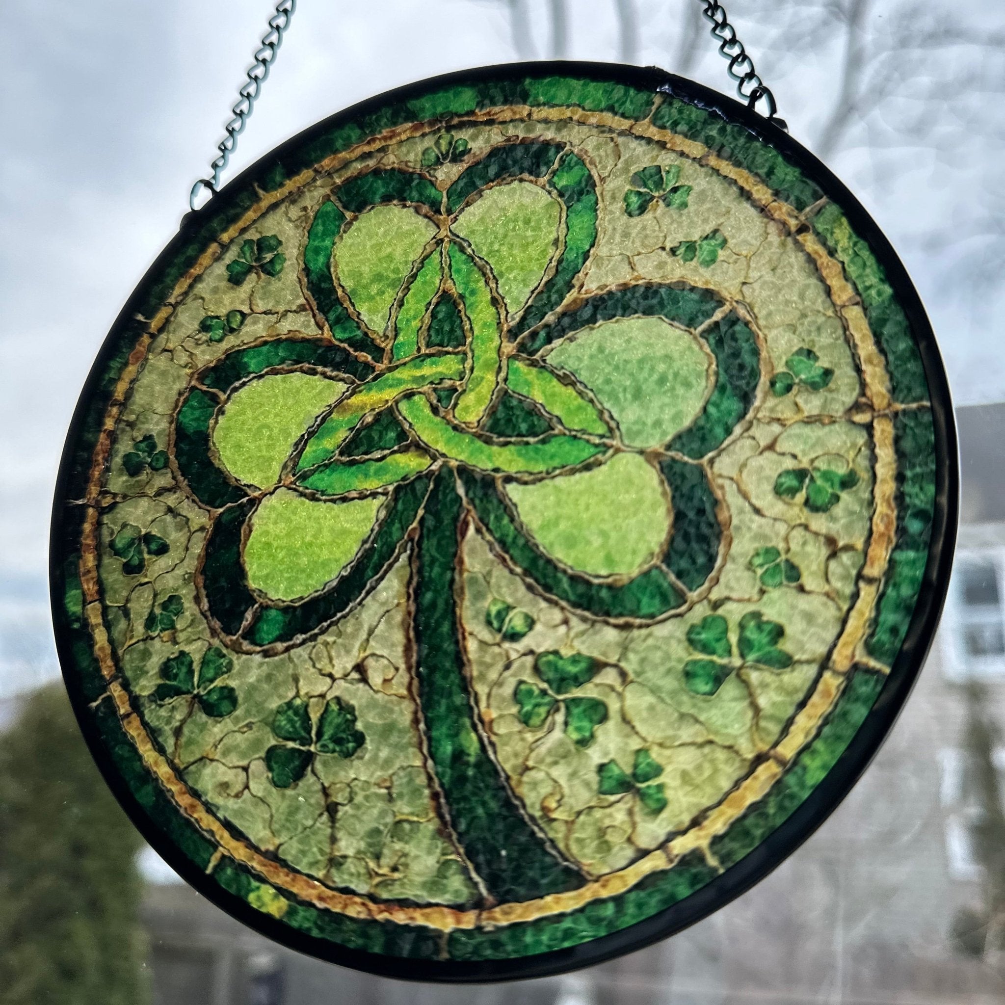 Trinity Knot Shamrock Stained Glass Gift Gifts La Vie Bien Trinity Knot Shamrock Stained Glass Gift