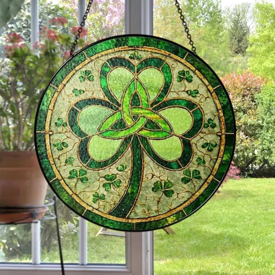 Trinity Knot Shamrock Stained Glass Gift Gifts La Vie Bien Trinity Knot Shamrock Stained Glass Gift