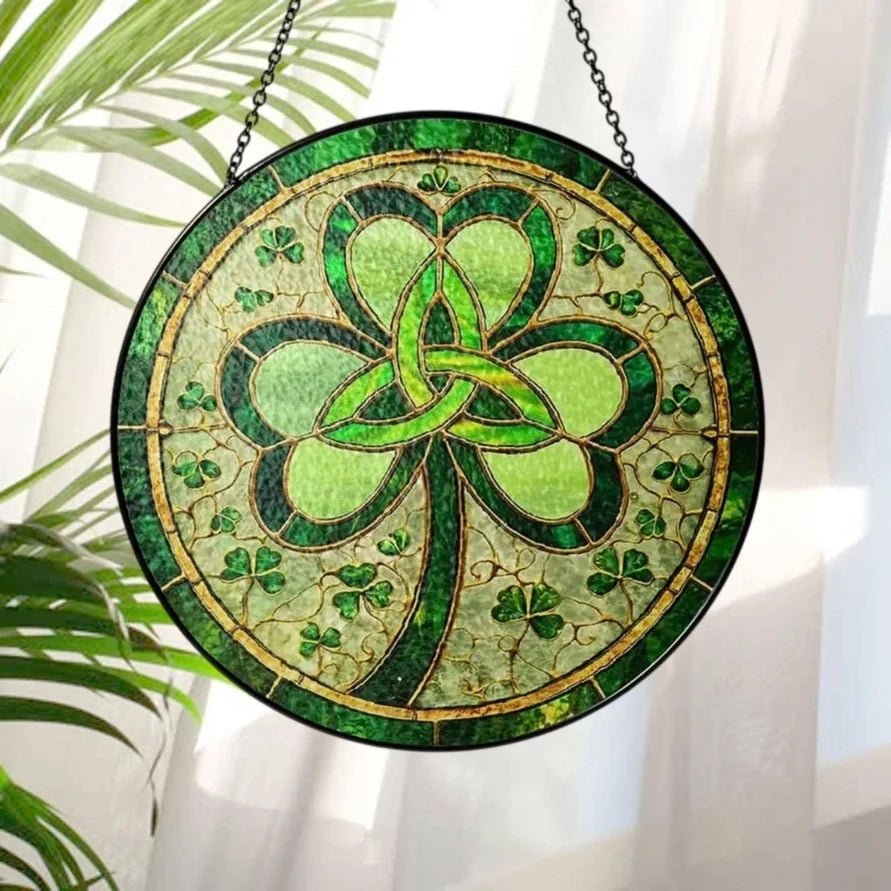 Trinity Knot Shamrock Stained Glass Gift Gifts La Vie Bien Trinity Knot Shamrock Stained Glass Gift