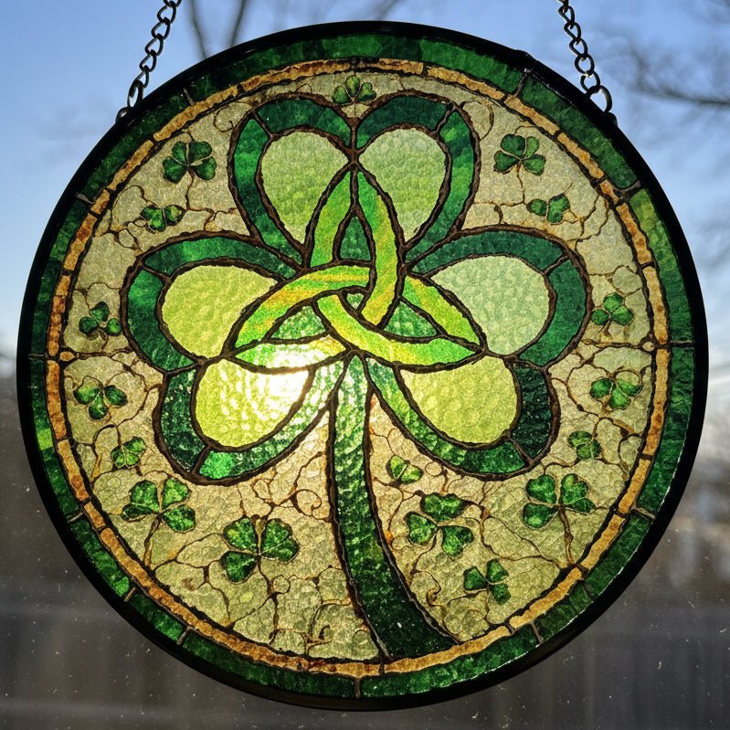 Trinity Knot Shamrock Stained Glass Gift Gifts La Vie Bien Trinity Knot Shamrock Stained Glass Gift
