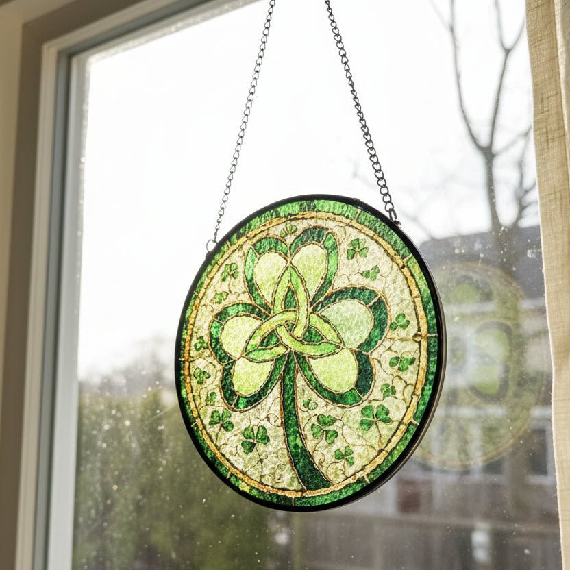 Trinity Knot Shamrock Stained Glass Gift Gifts La Vie Bien Trinity Knot Shamrock Stained Glass Gift