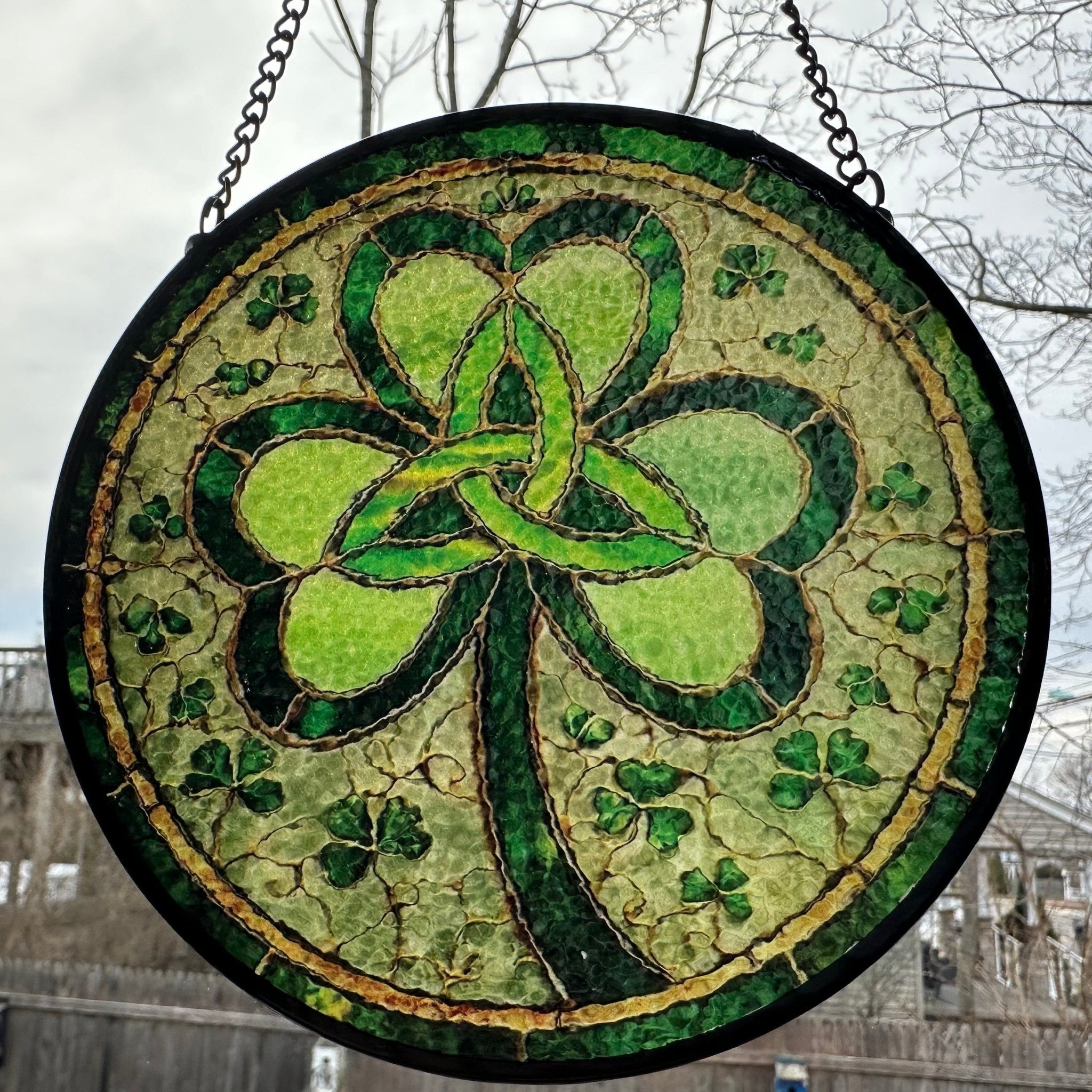 Trinity Knot Shamrock Stained Glass Gift Gifts La Vie Bien Trinity Knot Shamrock Stained Glass Gift