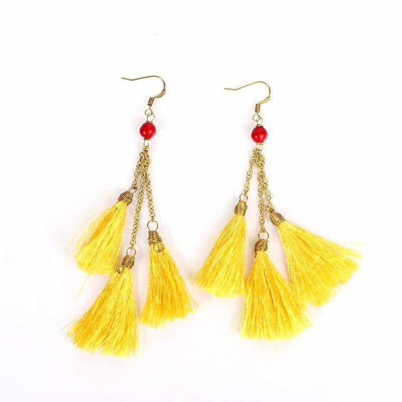 Trio of Tassels Earrings - Thailand Jewelry La Vie Bien Trio of Tassels Earrings - Thailand