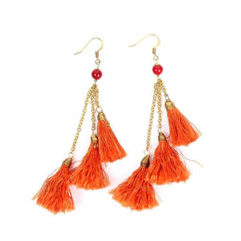 Trio of Tassels Earrings - Thailand Jewelry La Vie Bien Trio of Tassels Earrings - Thailand
