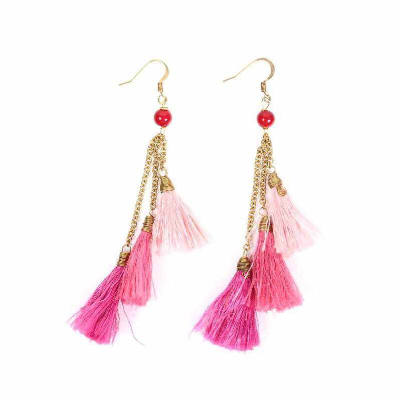 Trio of Tassels Earrings - Thailand Jewelry La Vie Bien Trio of Tassels Earrings - Thailand
