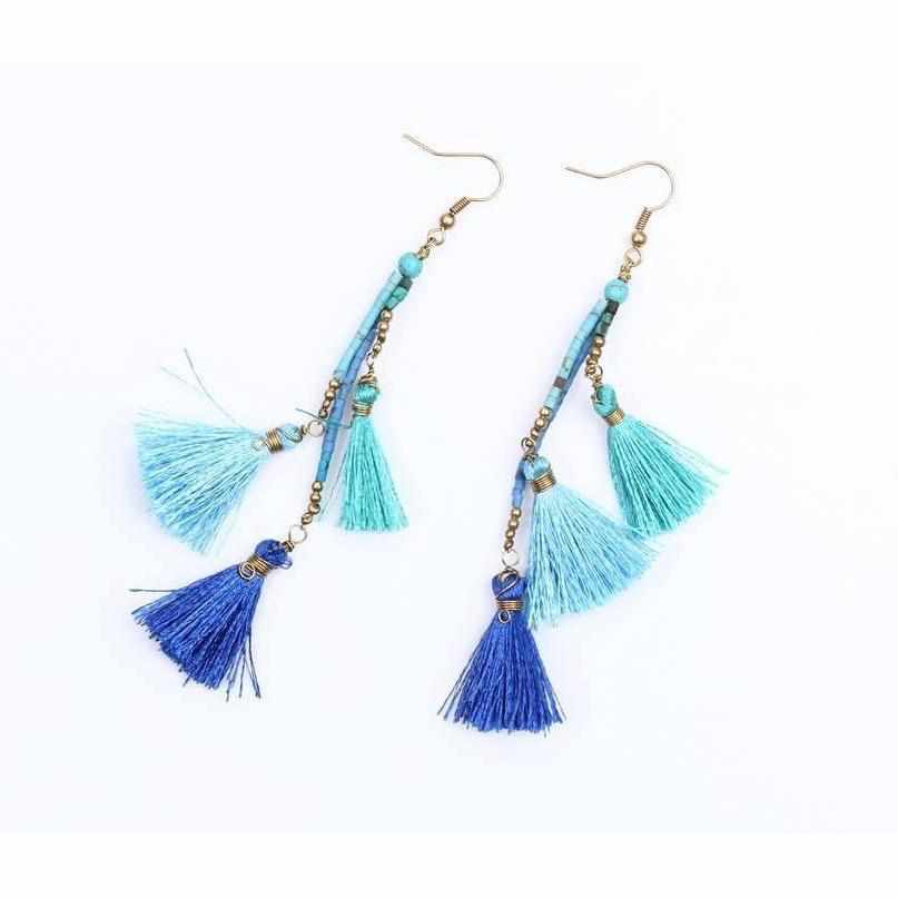 Trio of Tassels Earrings - Thailand Jewelry La Vie Bien Trio of Tassels Earrings - Thailand