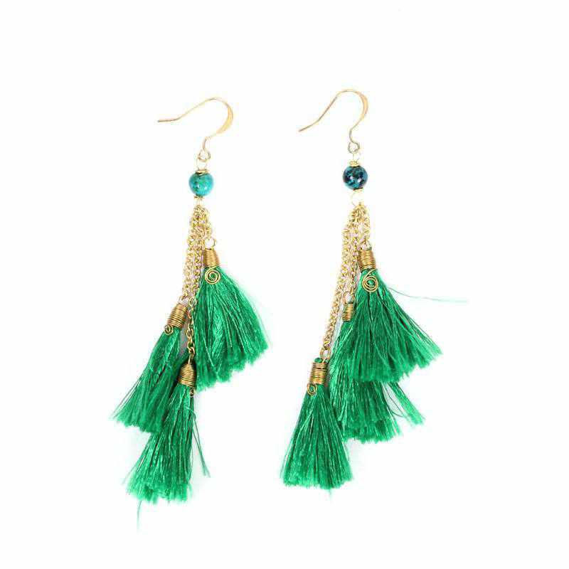 Trio of Tassels Earrings - Thailand Jewelry La Vie Bien Trio of Tassels Earrings - Thailand
