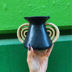Triomphe Handle Vase | Minimalist Black and Gold | 4.5" Tall Vases La Vie Bien Triomphe Handle Vase | Minimalist Black and Gold | 4.5" Tall