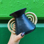 Triomphe Handle Vase | Minimalist Black and Gold | 4.5" Tall Vases La Vie Bien Triomphe Handle Vase | Minimalist Black and Gold | 4.5" Tall
