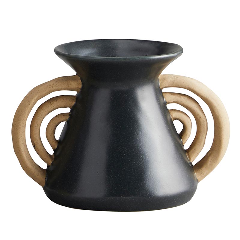 Triomphe Handle Vase | Minimalist Black and Gold | 4.5" Tall Vases La Vie Bien Triomphe Handle Vase | Minimalist Black and Gold | 4.5" Tall