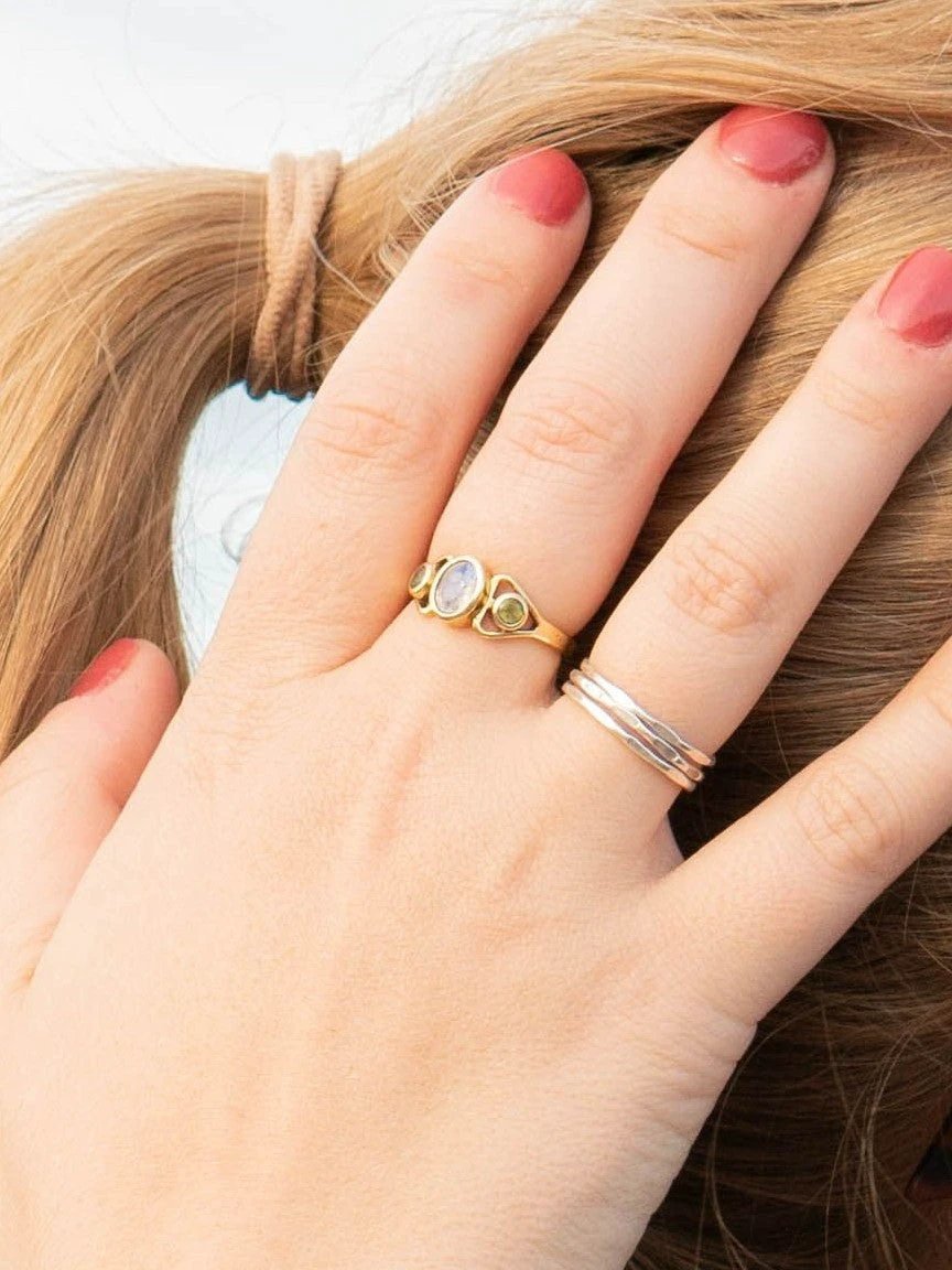 Triple Harvest Stone Ring by Fair Anita
