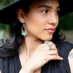 Triple Play Blue Turquoise and Sterling Silver Stack Ring by Barse Jewelry