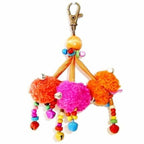 Triple Pom Pom Keychain | Handmade Zipper Pull with Beads | Thailand Zipper Pulls La Vie Bien Triple Pom Pom Keychain | Handmade Zipper Pull with Beads | Thailand