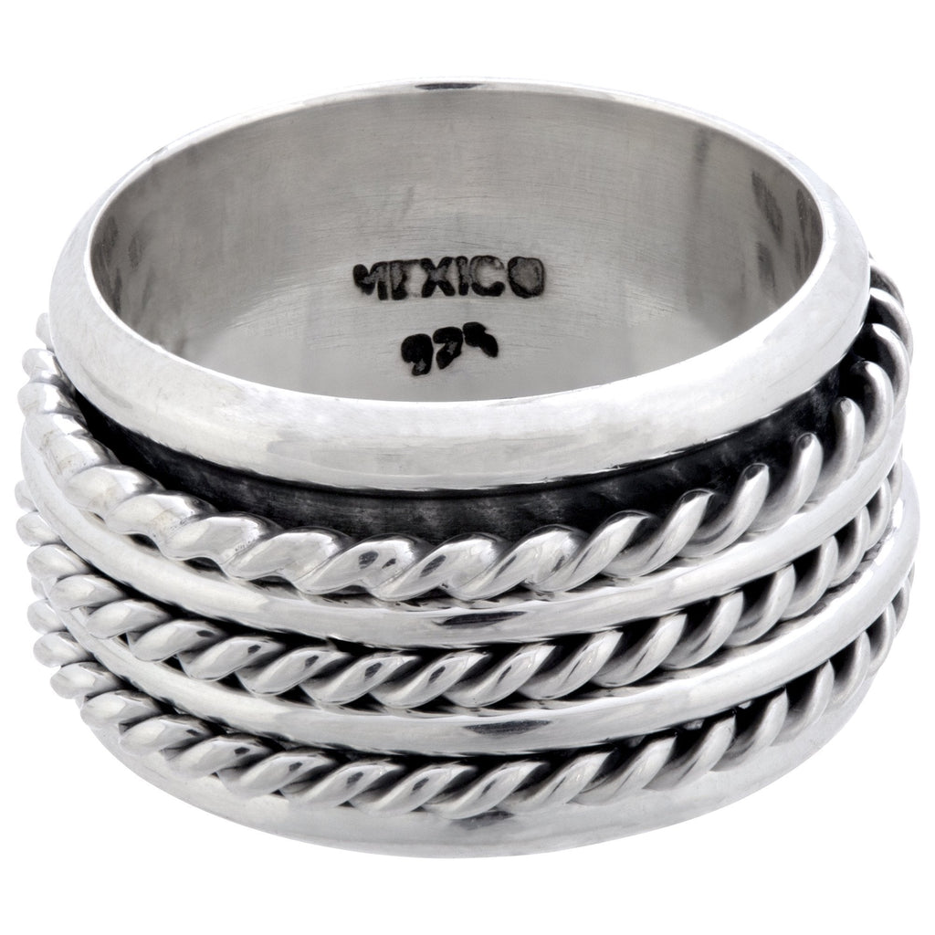 Triple Rope Sterling Spinning Ring Rings - Fine La Vie Bien Triple Rope Sterling Spinning Ring