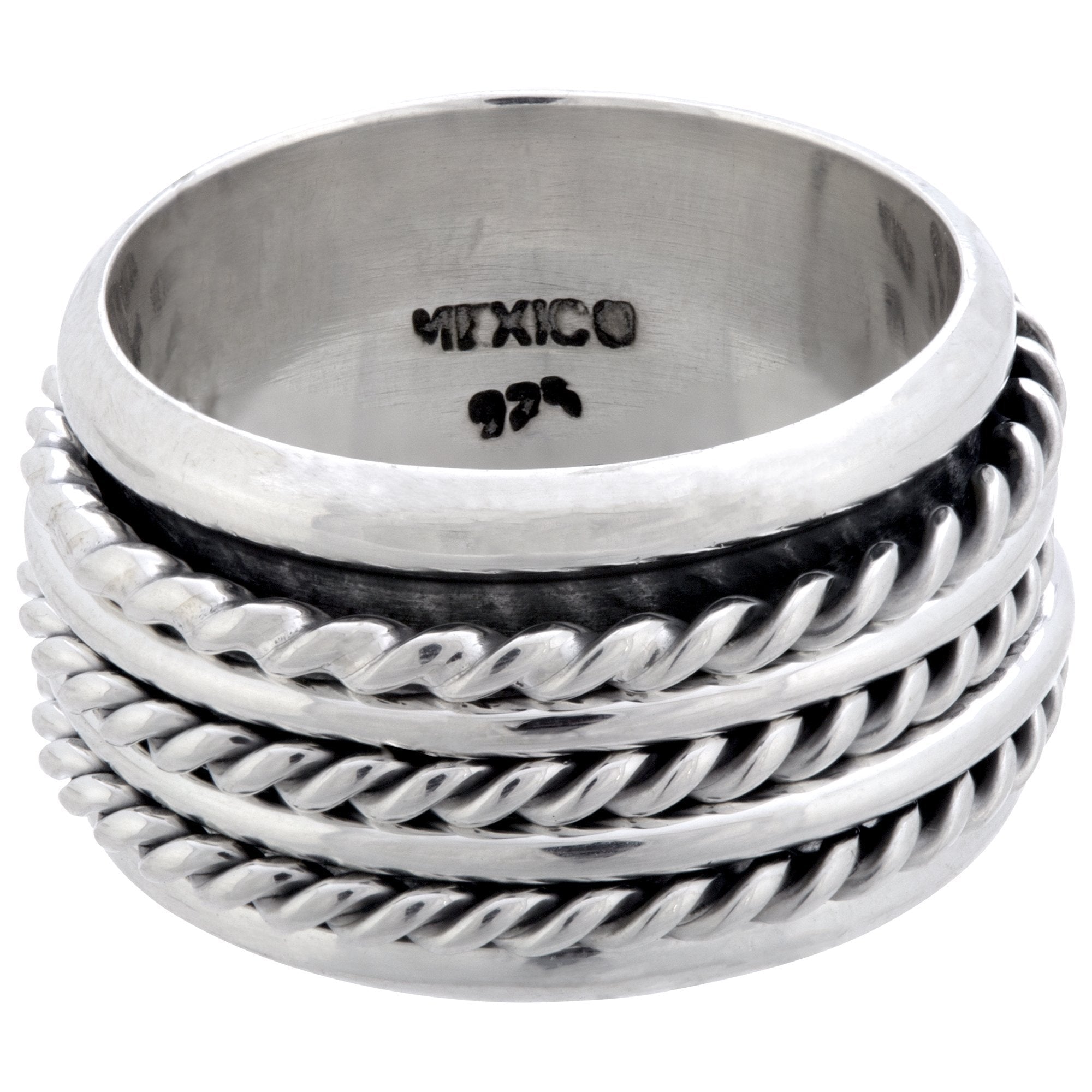 Triple Rope Sterling Spinning Ring Rings - Fine La Vie Bien Triple Rope Sterling Spinning Ring