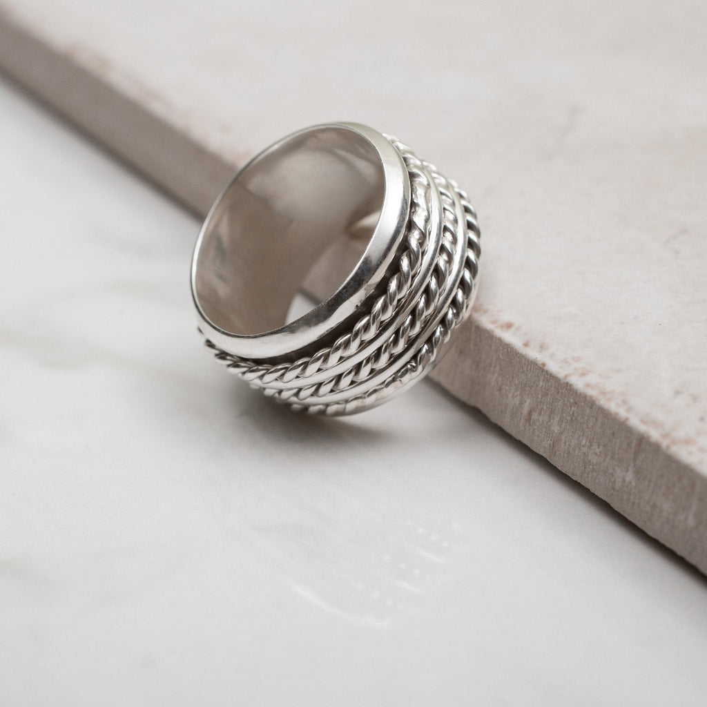 Triple Rope Sterling Spinning Ring Rings - Fine La Vie Bien Triple Rope Sterling Spinning Ring