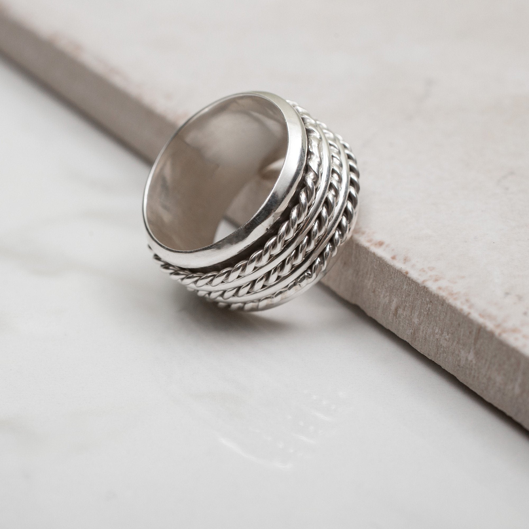 Triple Rope Sterling Spinning Ring Rings - Fine La Vie Bien Triple Rope Sterling Spinning Ring
