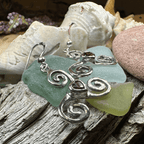 Triple Spiral Heart Earrings Dangle Earrings La Vie Bien Triple Spiral Heart Earrings