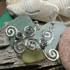 Triple Spiral Heart Earrings Dangle Earrings La Vie Bien Triple Spiral Heart Earrings