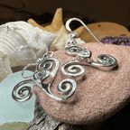 Triple Spiral Heart Earrings Dangle Earrings La Vie Bien Triple Spiral Heart Earrings
