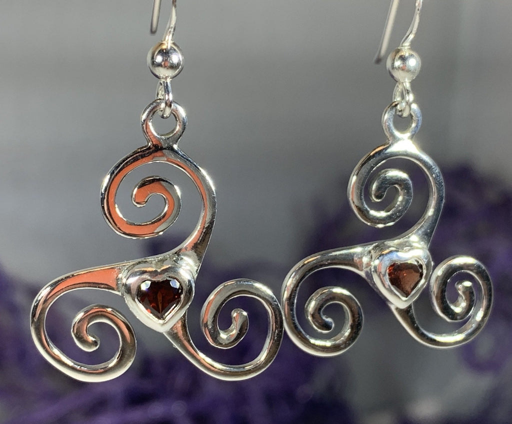 Triple Spiral Heart Earrings Dangle Earrings La Vie Bien Triple Spiral Heart Earrings
