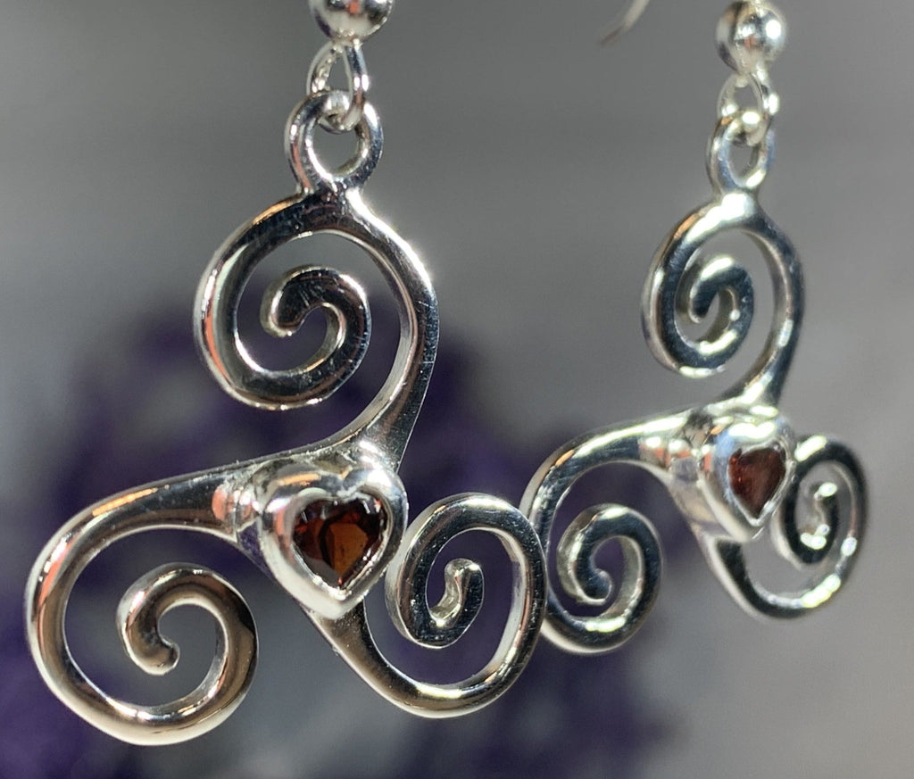 Triple Spiral Heart Earrings Dangle Earrings La Vie Bien Triple Spiral Heart Earrings