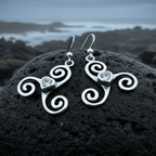 Triple Spiral Heart Earrings Dangle Earrings La Vie Bien Triple Spiral Heart Earrings