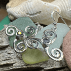 Triple Spiral Heart Earrings Dangle Earrings La Vie Bien Triple Spiral Heart Earrings