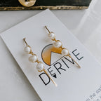 Triple Stone Freshwater Pearl Threader Earrings Earrings La Vie Bien Triple Stone Freshwater Pearl Threader Earrings