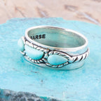 Triple Stone Simplicity Blue Turquoise and Sterling Silver Ring by Barse Jewelry