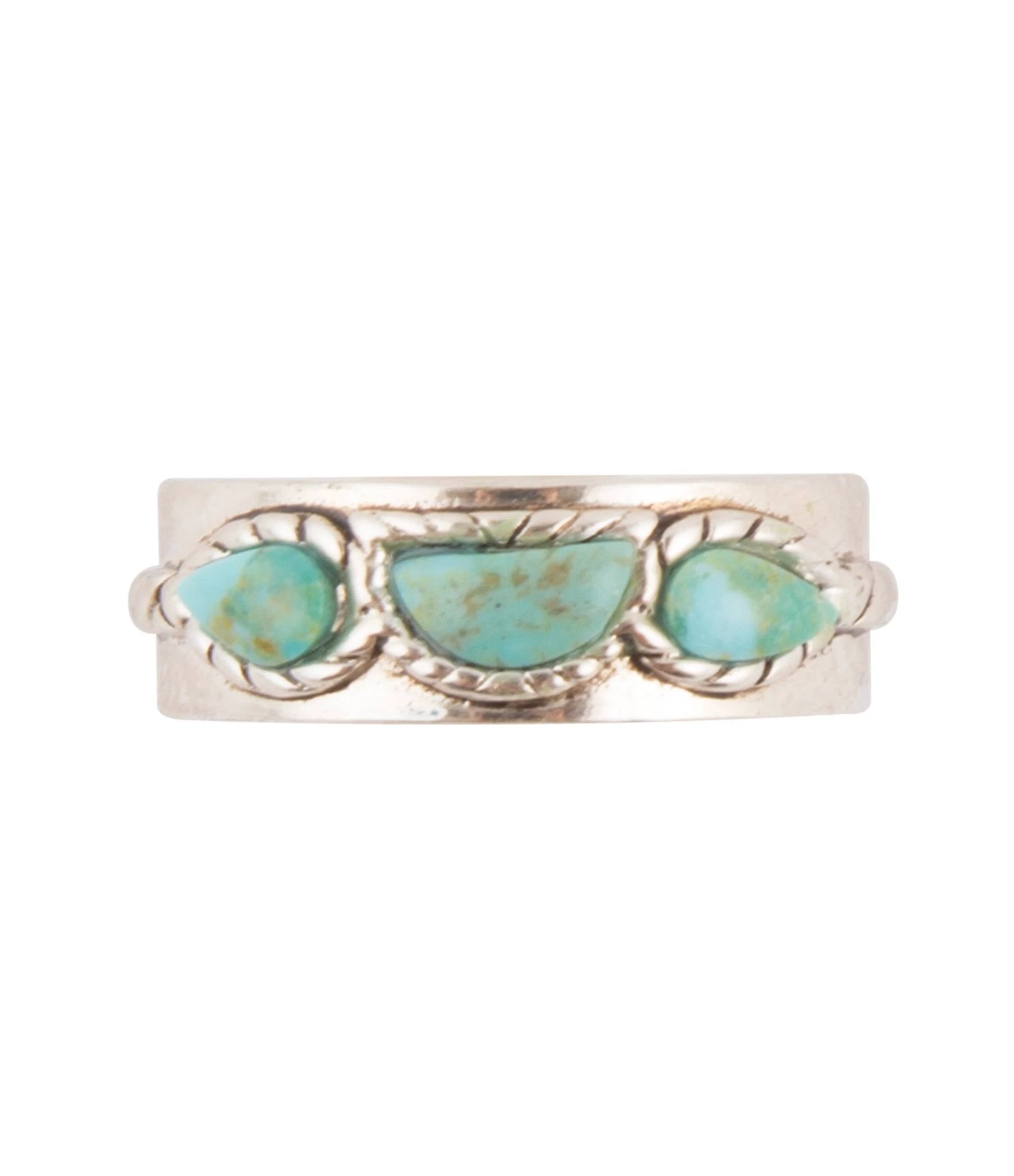 Triple Stone Simplicity Blue Turquoise and Sterling Silver Ring by Barse Jewelry
